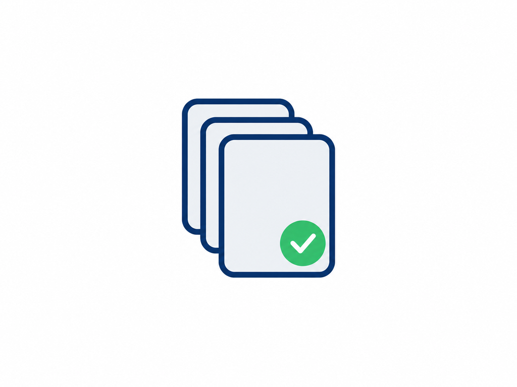 stack of pages with a checkmark representing a selected opportunity for resource page link building
